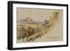 View Near Palermo, 1847 (Pen and Ink with W/C over Pencil on Paper)-Edward Lear-Framed Giclee Print