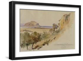 View Near Palermo, 1847 (Pen and Ink with W/C over Pencil on Paper)-Edward Lear-Framed Giclee Print