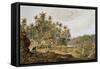 View Near Point du Galle, Ceylon, Engraved by Daniel Havell-Henry Salt-Framed Stretched Canvas