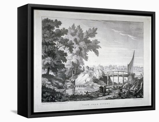 View Near Putney, with the River Thames in the Background, Wandsworth, London, C1850-Robert Mackreth-Framed Stretched Canvas