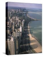 View North Along Shore of Lake Michigan from John Hancock Center, Chicago, Illinois, USA-Jenny Pate-Stretched Canvas