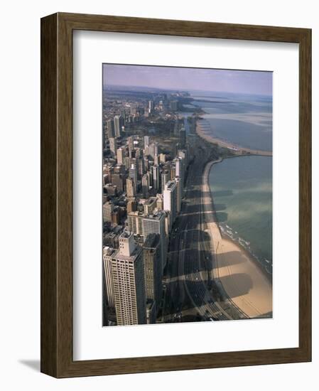 View North Along Shore of Lake Michigan from John Hancock Center, Chicago, Illinois, USA-Jenny Pate-Framed Photographic Print