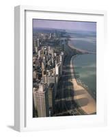 View North Along Shore of Lake Michigan from John Hancock Center, Chicago, Illinois, USA-Jenny Pate-Framed Photographic Print