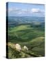 View North from Hay Bluff, with Distant Hay on Wye in Valley, Powys, Wales, United Kingdom-Richard Ashworth-Stretched Canvas