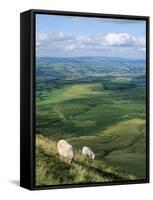 View North from Hay Bluff, with Distant Hay on Wye in Valley, Powys, Wales, United Kingdom-Richard Ashworth-Framed Stretched Canvas