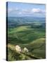 View North from Hay Bluff, with Distant Hay on Wye in Valley, Powys, Wales, United Kingdom-Richard Ashworth-Stretched Canvas