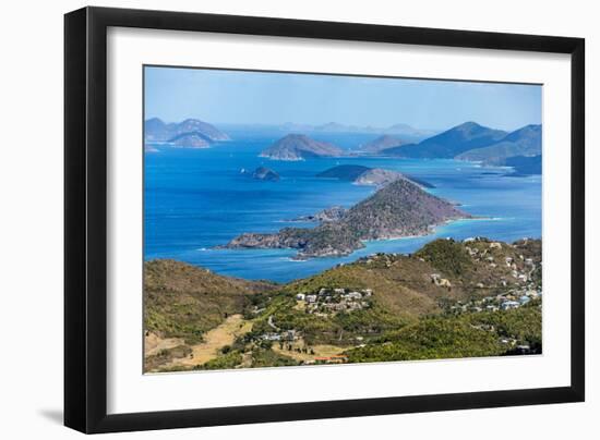 View north from Mountain Top on St. Thomas Island, U.S. Virgin Islands, Leeward Islands-Tony Waltham-Framed Photographic Print