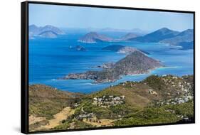 View north from Mountain Top on St. Thomas Island, U.S. Virgin Islands, Leeward Islands-Tony Waltham-Framed Stretched Canvas