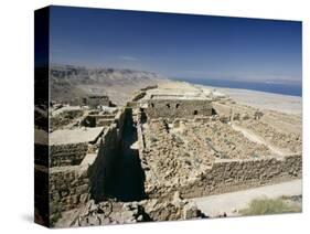 View North to Ruins of Northern Palace from Store Rooms Lookout, Masada National Park, Dead Sea-Julian Pottage-Stretched Canvas
