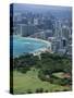 View North West from the Crater Rim of Diamond Head Towards Kapiolani Park and Waikiki-Robert Francis-Stretched Canvas