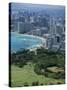 View North West from the Crater Rim of Diamond Head Towards Kapiolani Park and Waikiki-Robert Francis-Stretched Canvas