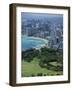 View North West from the Crater Rim of Diamond Head Towards Kapiolani Park and Waikiki-Robert Francis-Framed Photographic Print