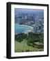 View North West from the Crater Rim of Diamond Head Towards Kapiolani Park and Waikiki-Robert Francis-Framed Photographic Print