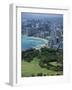 View North West from the Crater Rim of Diamond Head Towards Kapiolani Park and Waikiki-Robert Francis-Framed Photographic Print