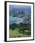 View North West from the Crater Rim of Diamond Head Towards Kapiolani Park and Waikiki-Robert Francis-Framed Photographic Print