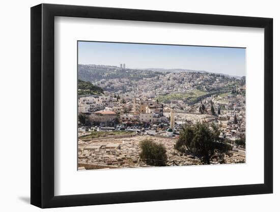 View of a Arab-Israeli neighbourhood, including shops and a mosque, on the outskirts of Jerusalem,-Alexandre Rotenberg-Framed Photographic Print