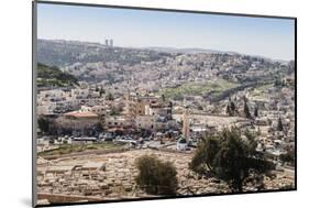 View of a Arab-Israeli neighbourhood, including shops and a mosque, on the outskirts of Jerusalem,-Alexandre Rotenberg-Mounted Photographic Print