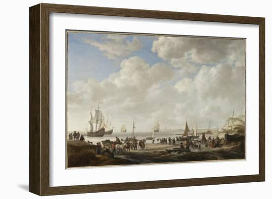 View of a Beach, 1646-Simon Jacobsz. Vlieger-Framed Giclee Print