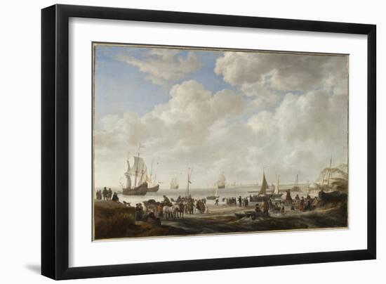 View of a Beach, 1646-Simon Jacobsz. Vlieger-Framed Giclee Print