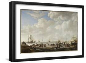 View of a Beach, 1646-Simon Jacobsz. Vlieger-Framed Giclee Print