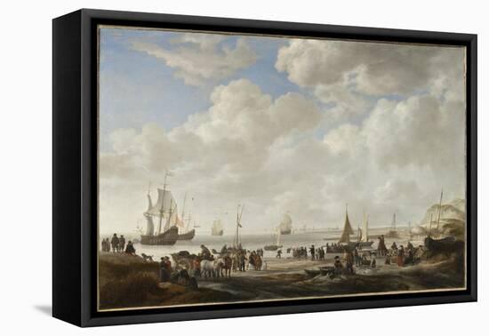 View of a Beach, 1646-Simon Jacobsz. Vlieger-Framed Stretched Canvas