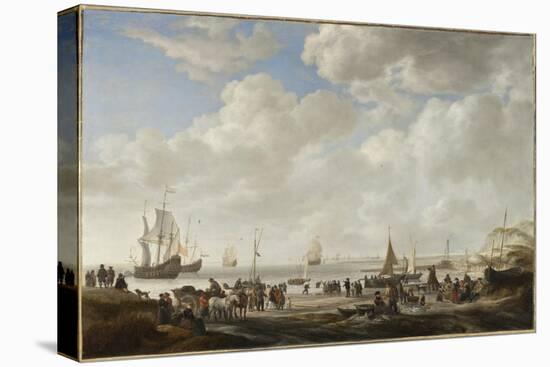 View of a Beach, 1646-Simon Jacobsz. Vlieger-Stretched Canvas