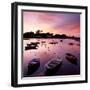 View of a Beautiful Sunset across Cockwood Harbour, Devon, UK with Boats in the Foreground-Ed Pavelin-Framed Photographic Print