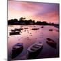 View of a Beautiful Sunset across Cockwood Harbour, Devon, UK with Boats in the Foreground-Ed Pavelin-Mounted Photographic Print