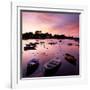 View of a Beautiful Sunset across Cockwood Harbour, Devon, UK with Boats in the Foreground-Ed Pavelin-Framed Photographic Print