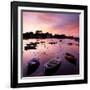 View of a Beautiful Sunset across Cockwood Harbour, Devon, UK with Boats in the Foreground-Ed Pavelin-Framed Photographic Print