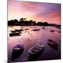 View of a Beautiful Sunset across Cockwood Harbour, Devon, UK with Boats in the Foreground-Ed Pavelin-Mounted Photographic Print