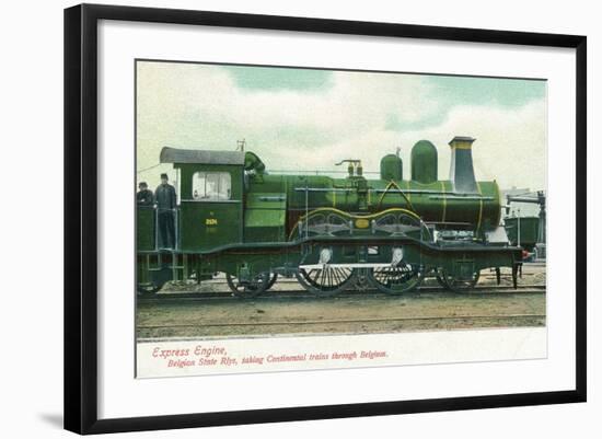 View of a Belgian Express Engine-Lantern Press-Framed Art Print