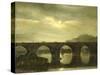 View of a Bridge of the Seine in Paris by Moonlight-Antonie Waldorp-Stretched Canvas