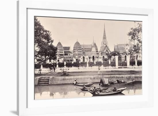 View of a Canal in Bangkok, C.1890-Robert Lenz-Framed Photographic Print