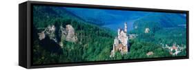 View of a Castle, Neuschwanstein Castle, Bavaria, Germany-null-Framed Stretched Canvas