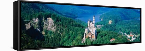 View of a Castle, Neuschwanstein Castle, Bavaria, Germany-null-Framed Stretched Canvas