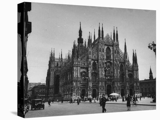 View of a Cathedral in the City of Milan-Carl Mydans-Stretched Canvas