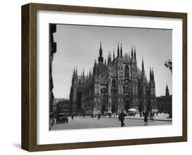 View of a Cathedral in the City of Milan-Carl Mydans-Framed Premium Photographic Print