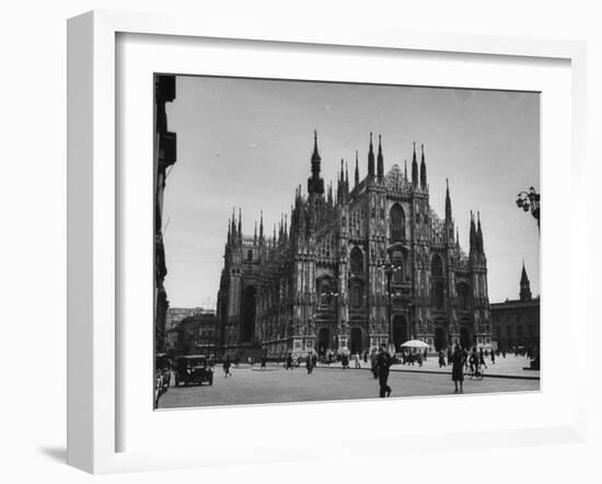 View of a Cathedral in the City of Milan-Carl Mydans-Framed Premium Photographic Print