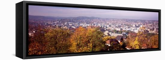 View of a City, Stuttgart, Baden-Wurttemberg, Germany-null-Framed Stretched Canvas