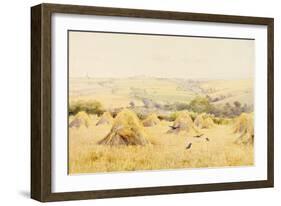 View of a Cornfield with Rooks-Harry E. James-Framed Giclee Print