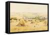 View of a Cornfield with Rooks-Harry E. James-Framed Stretched Canvas