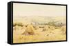 View of a Cornfield with Rooks-Harry E. James-Framed Stretched Canvas