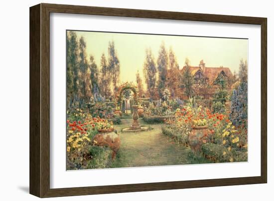 View of a Country House and Garden-Ernest Arthur Rowe-Framed Giclee Print