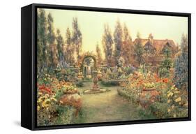 View of a Country House and Garden-Ernest Arthur Rowe-Framed Stretched Canvas