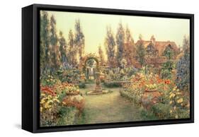 View of a Country House and Garden-Ernest Arthur Rowe-Framed Stretched Canvas