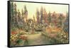 View of a Country House and Garden-Ernest Arthur Rowe-Framed Stretched Canvas