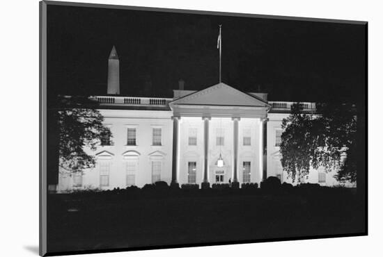 View of a Dimmed White House Building-null-Mounted Photographic Print