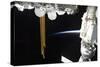 View of a Docked Russian Soyuz Spacecraft and Part of the International Space Station-null-Stretched Canvas