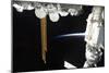 View of a Docked Russian Soyuz Spacecraft and Part of the International Space Station-null-Mounted Photographic Print